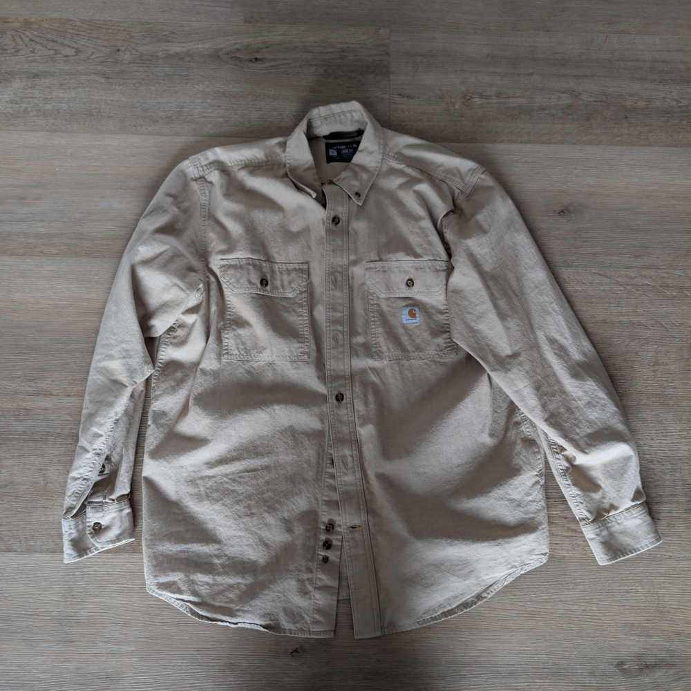 Carhartt Men's Beige Button Down Shirt